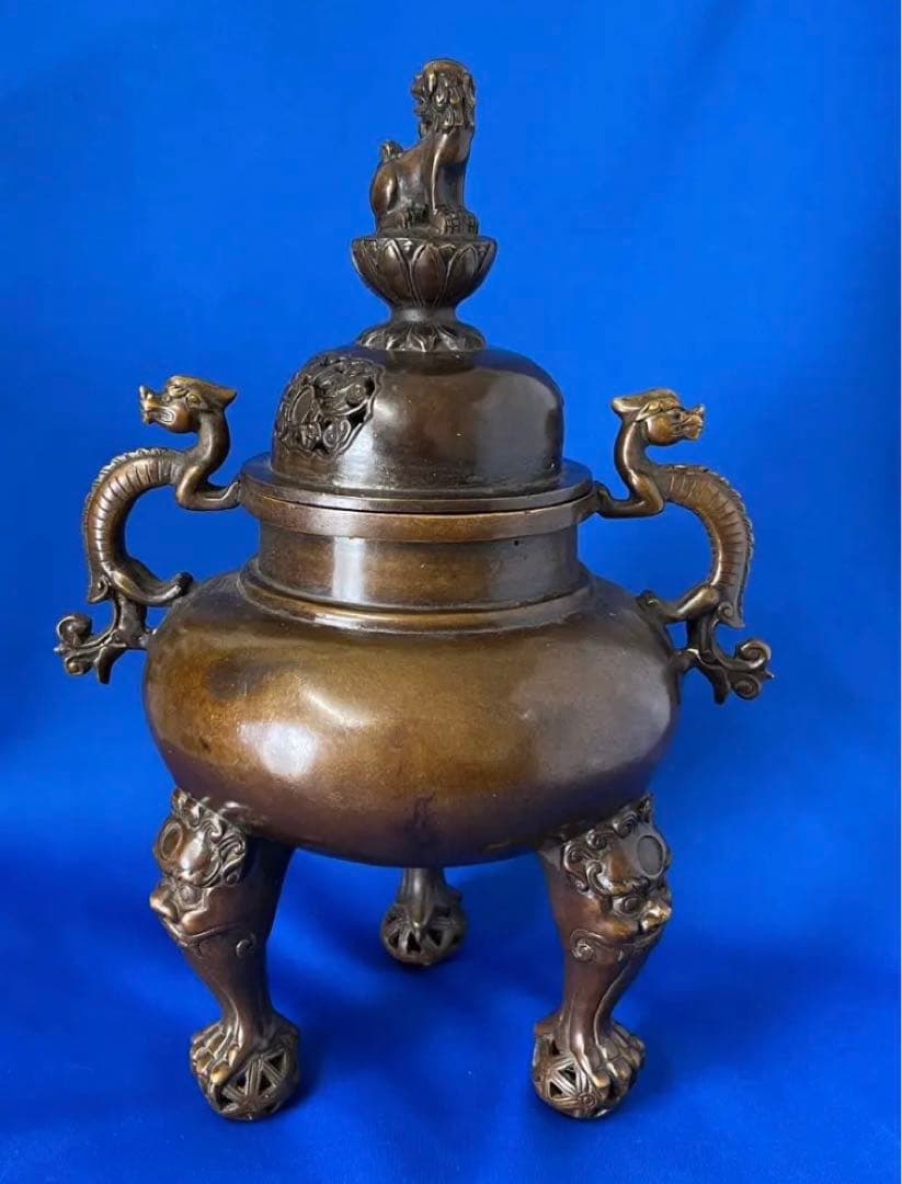 【希少品】香炉　古銅製　宣徳年製 共箱y10