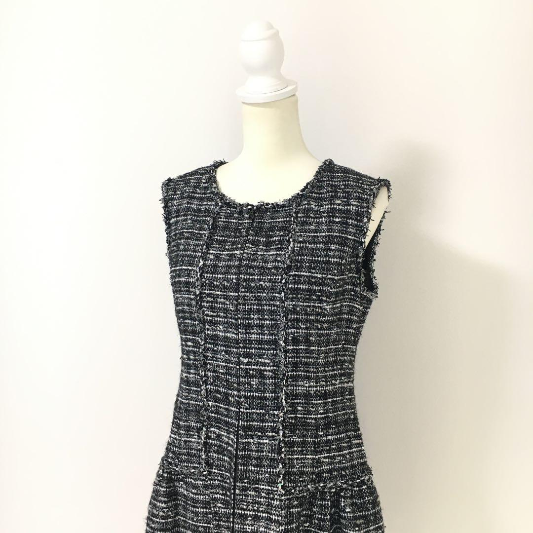 美品　Rene ルネ　マリアケント　ツイード　フロントジップ　ワンピース