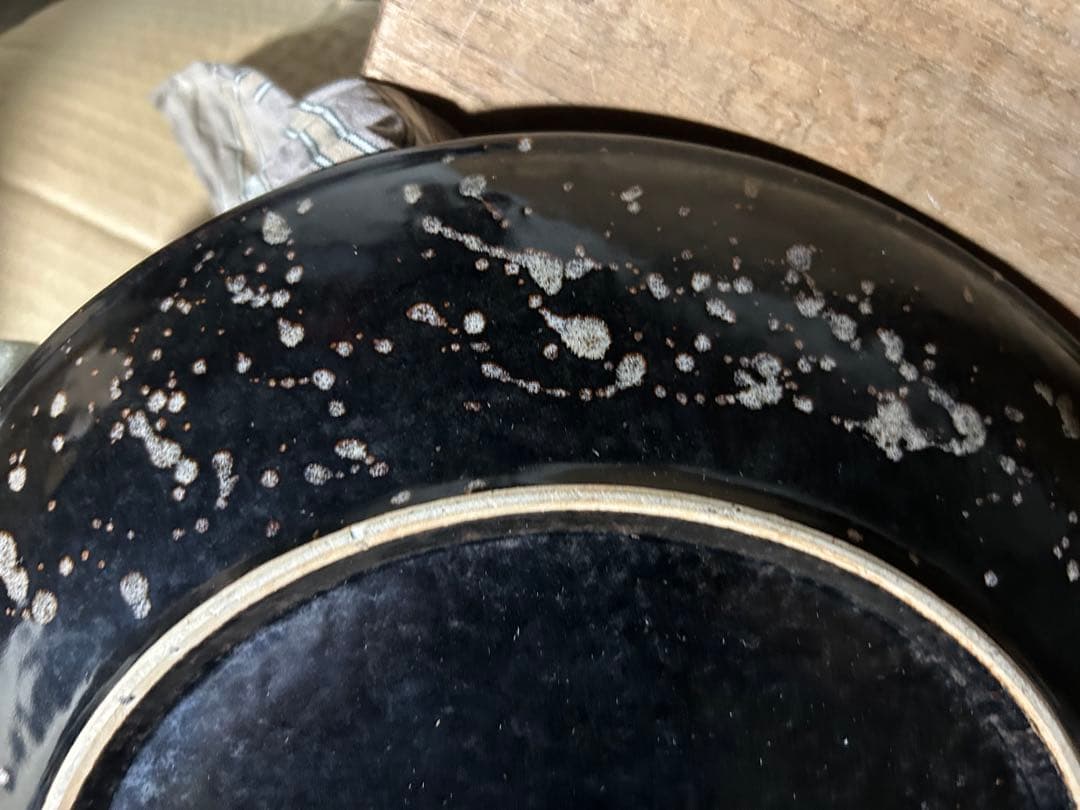 中国古美術 宋時代吉州窯黑釉龍紋皿共箱