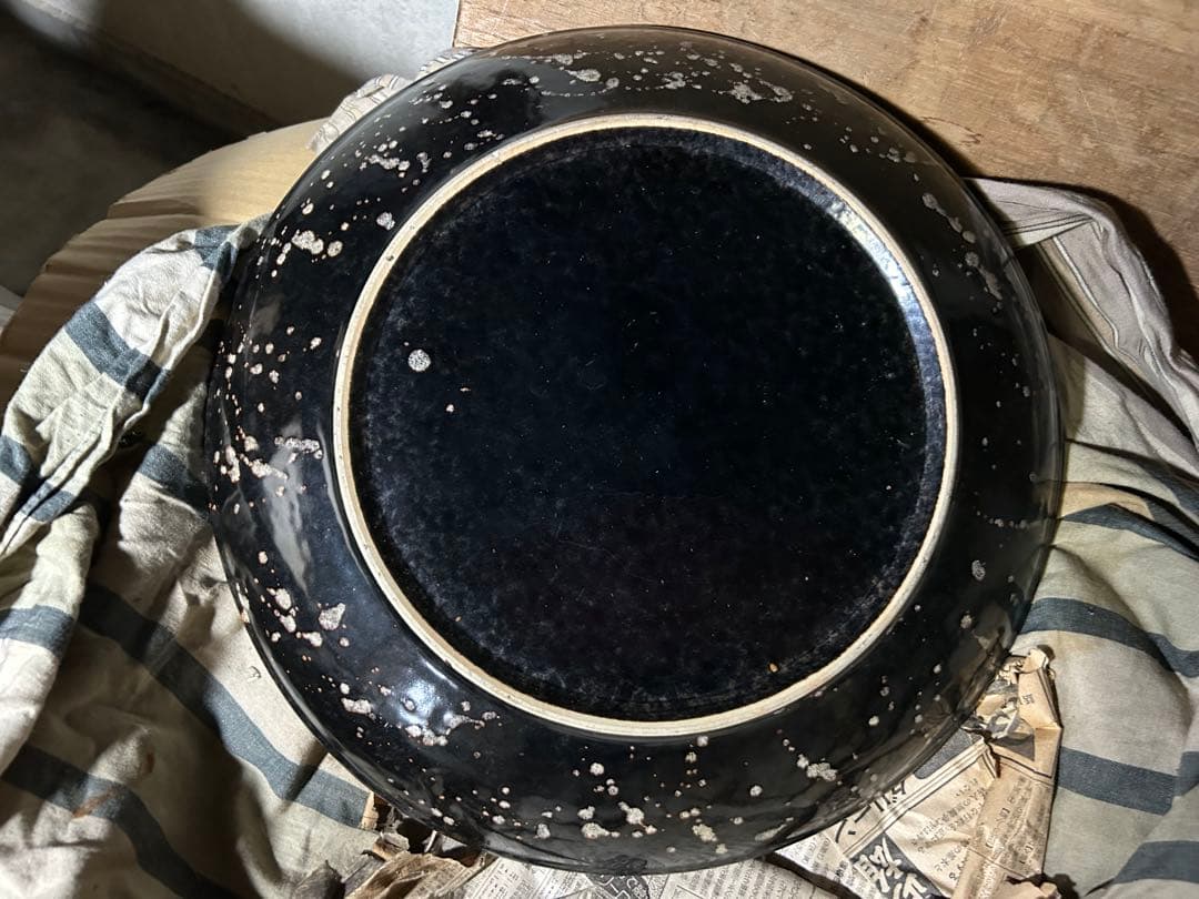 中国古美術 宋時代吉州窯黑釉龍紋皿共箱