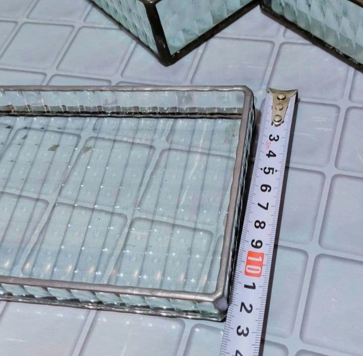 オシャレスなテンドグラス 花瓶 小物入れフタ付き ハガキ入れ 3個まとめ売