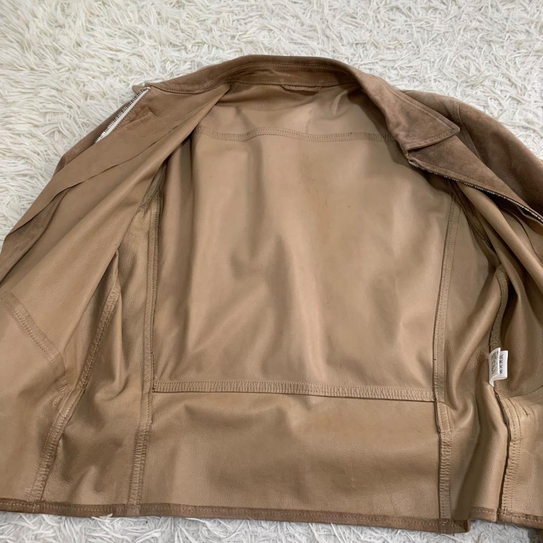 16495✨コモリ 羊革 レザージャケット シングルライダース 2 スエード