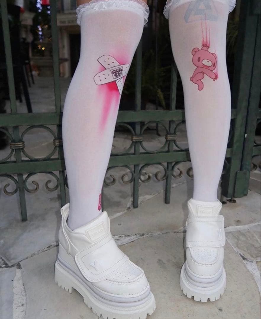 極美品☆yellow 厚底 スニーカー ホワイト レザー トラックソール L