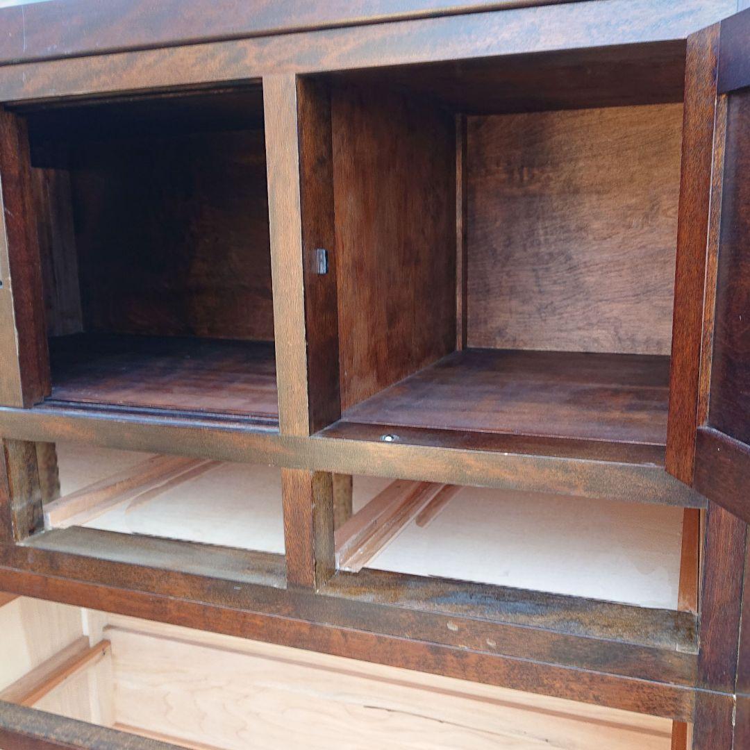 引取限定 松本民芸家具　7段9杯チェスト ミズメ桜 無垢材 3分割 整理箪笥