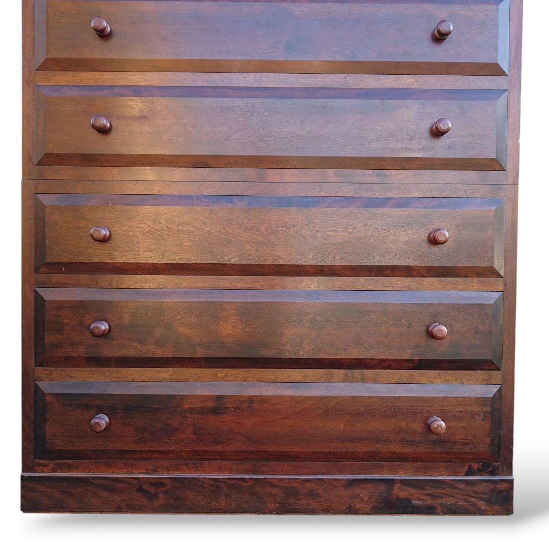 引取限定 松本民芸家具　7段9杯チェスト ミズメ桜 無垢材 3分割 整理箪笥