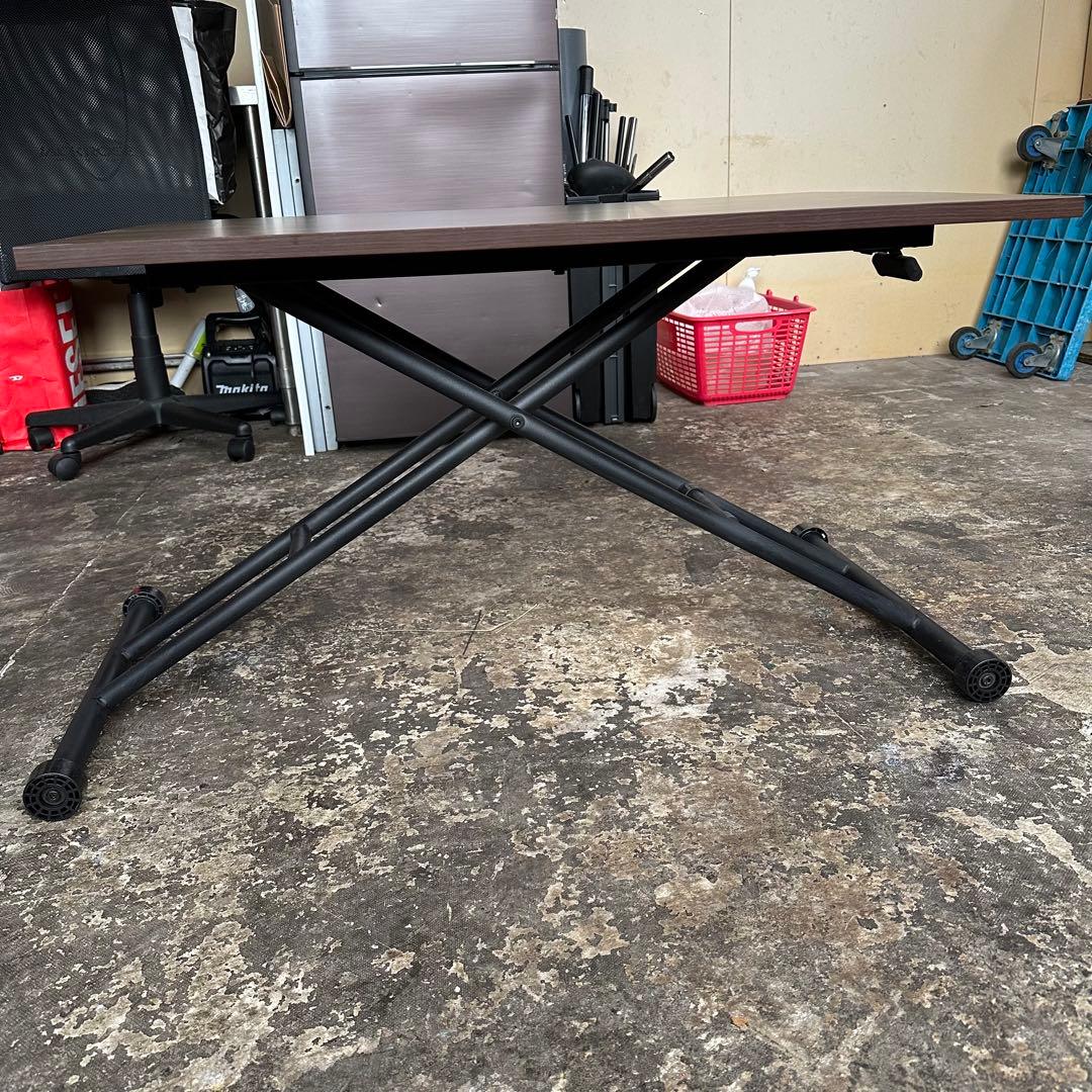 『美品』昇降木製ダイニングテーブル ダークブラウン