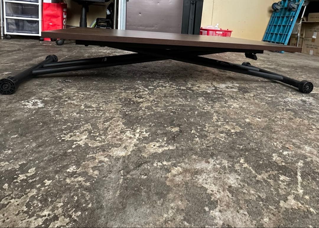 『美品』昇降木製ダイニングテーブル ダークブラウン