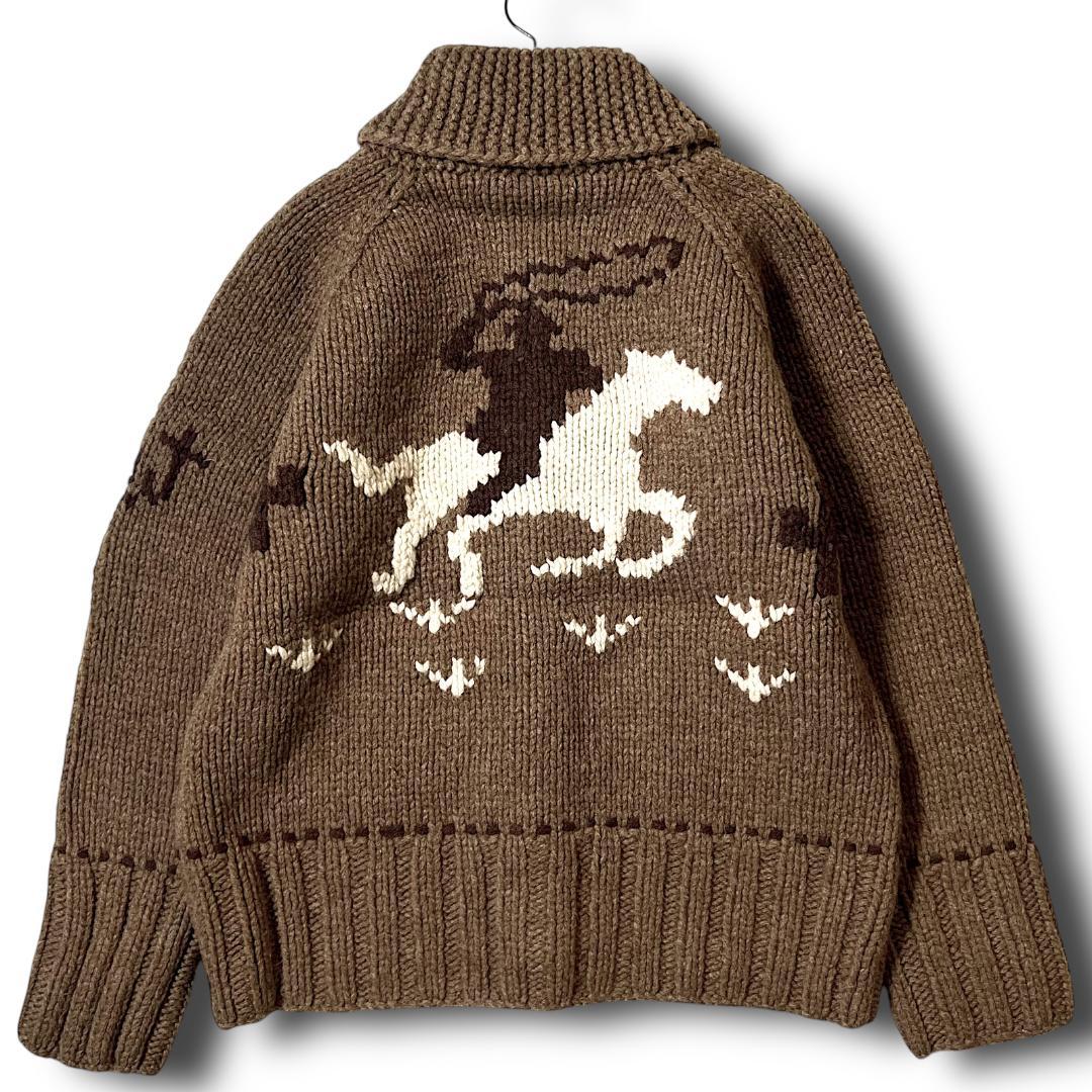 L 定価6.6万 TMT ティーエムティー カウチンニット カーディガン 茶