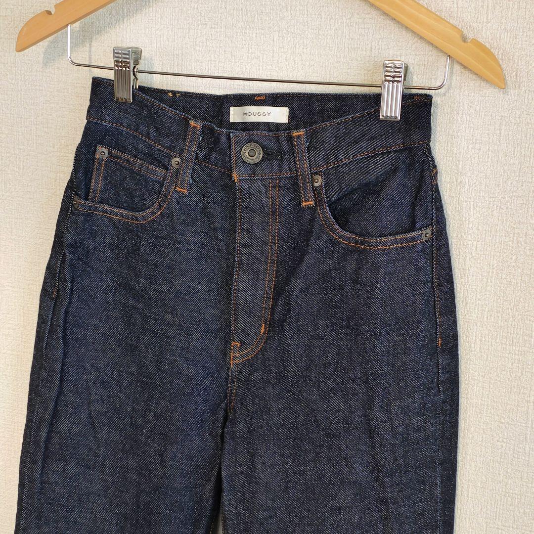 美品 moussy MVS フレアデニムパンツ ストレッチ ハイウエスト 25