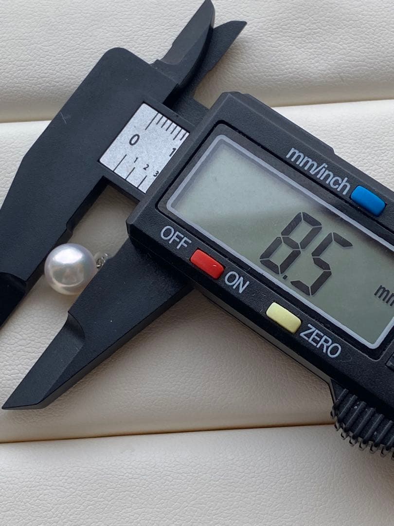 2044 あこや真珠　Pt900 8.5-9mm パールピアス　Aly手作