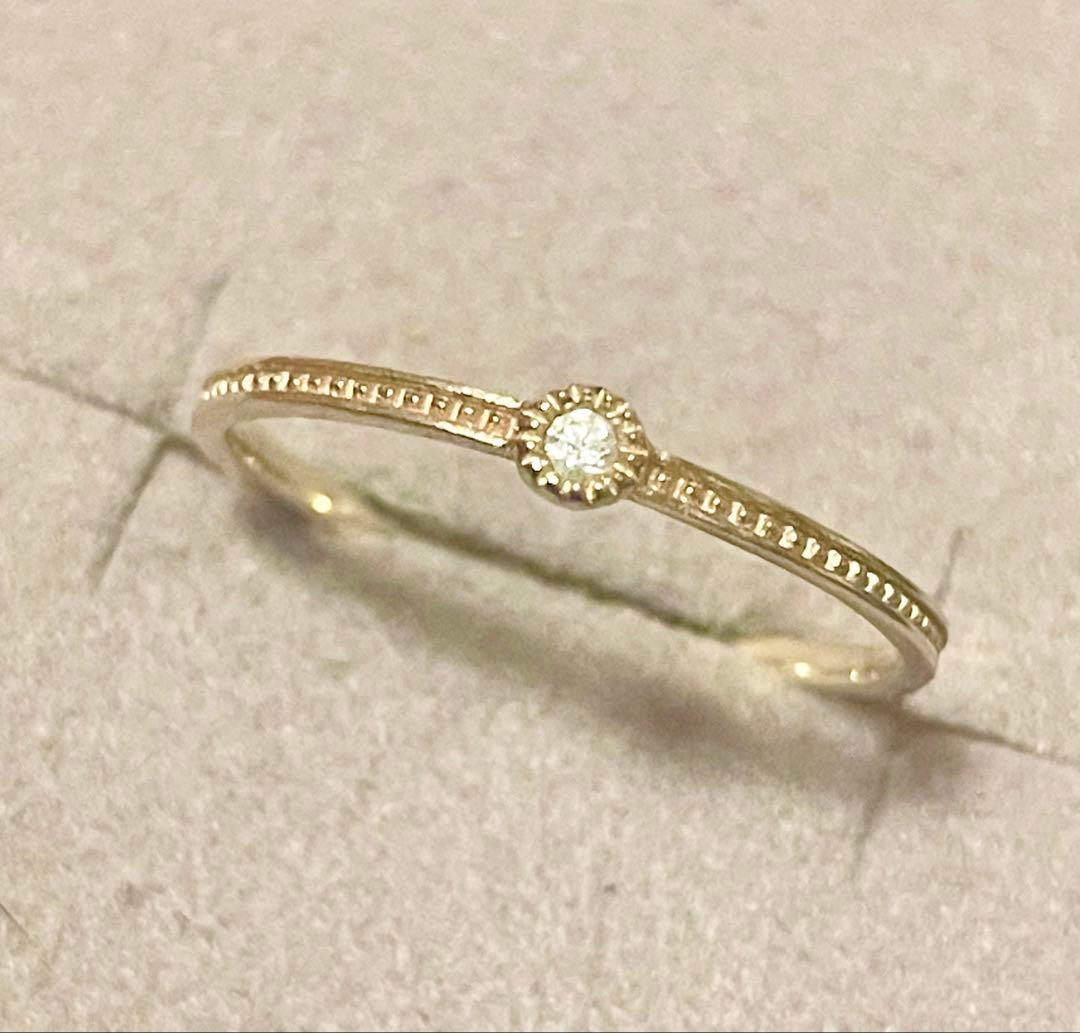 ete（エテ） の「K10YG レイヤード ダイヤモンド リング