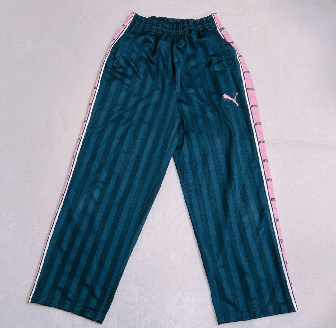 【PUMA】ジャージ　上下　スポーツウェア　ネイビー×ピンク　レディース L相当