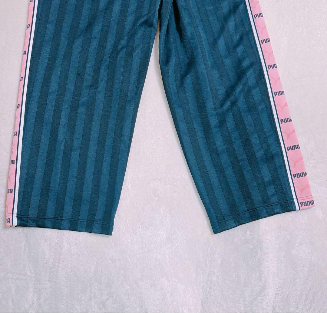 【PUMA】ジャージ　上下　スポーツウェア　ネイビー×ピンク　レディース L相当