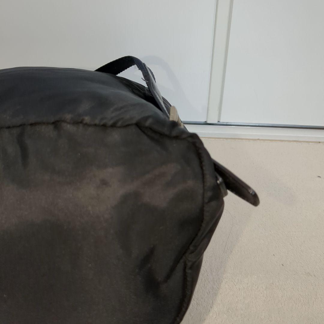 美品 PRADA リュック ブラック 三角ロゴ テスートナイロン レザー