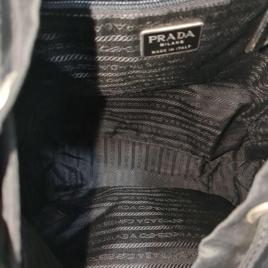 美品 PRADA リュック ブラック 三角ロゴ テスートナイロン レザー