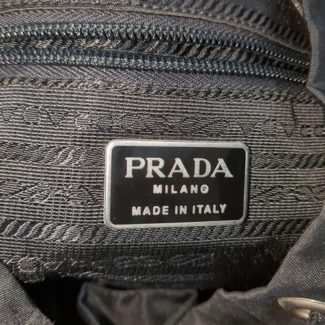美品 PRADA リュック ブラック 三角ロゴ テスートナイロン レザー