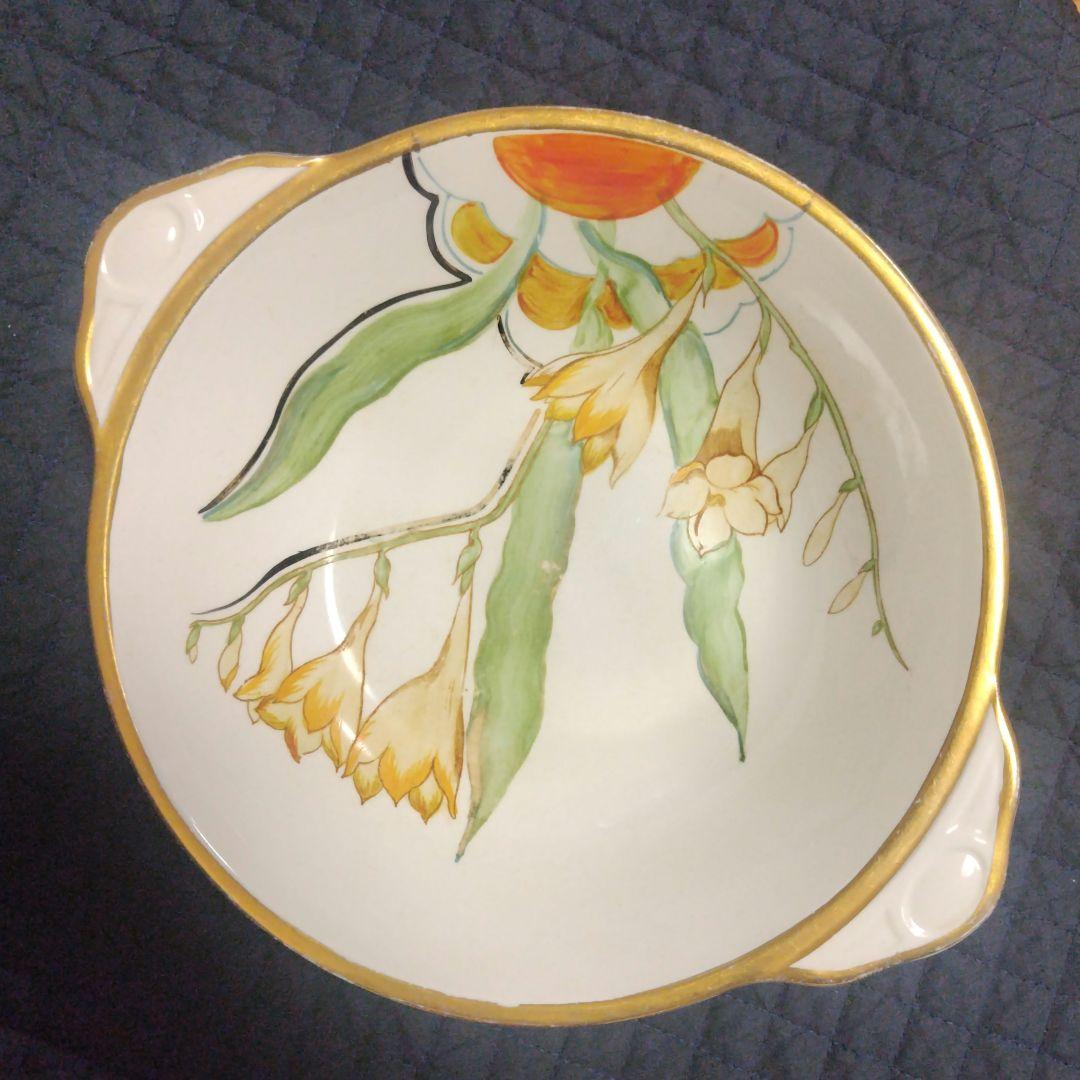 売約済、超レアー、スージークーパー、グレイ社フローラルフルーツボウル100年もの