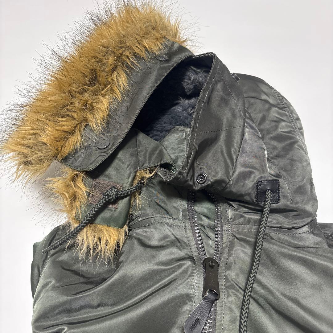 アルファ ALPHA MA-1 N-2B フライトジャケット【M】カーキ ファー