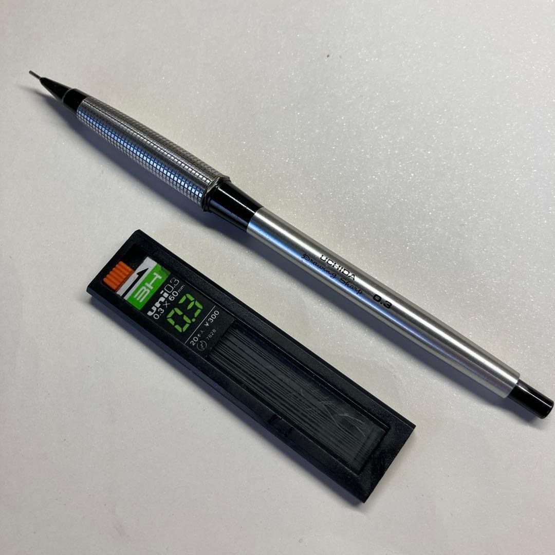 UCHIDA製0.3mmの製図用のシャープペンシル、0.3mm 替え芯付き