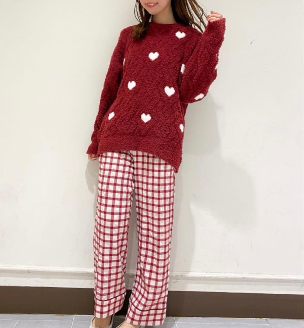 完売レア♡新品未開封♡ジェラートピケ チェックロングパンツ レッド