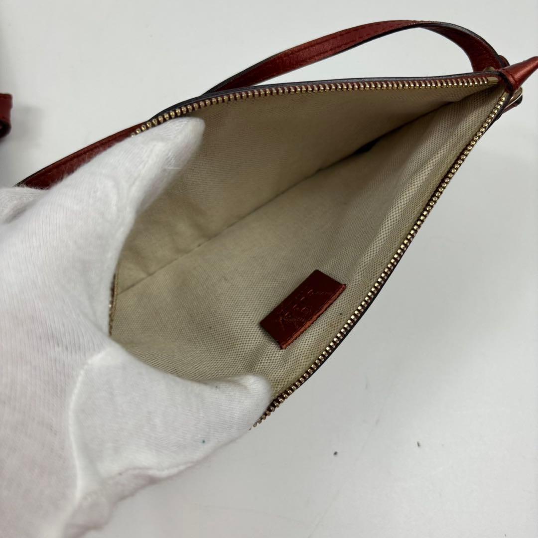 専用グッチ トートバッグ レザー×キャンバス A4可 肩掛け GG柄 ポーチ付