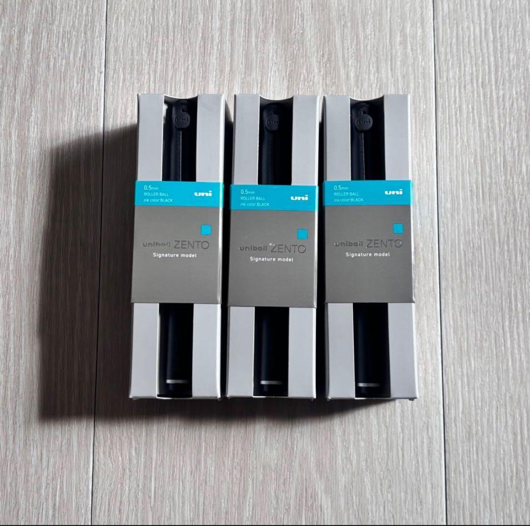 uniball ZENTO シグニチャーモデル メタリックブラック 3本