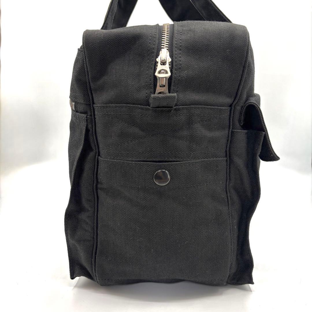 未使用級 ポーター スモーキー 大容量 ボストンバッグ ダブルポケット 黒 出張