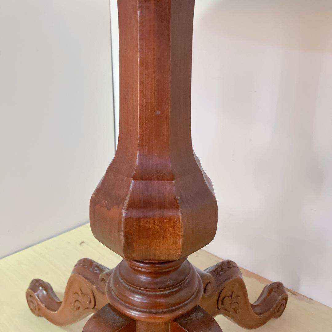 象嵌細工　コーヒーテーブル　円形テーブル　アンティーク調　カフェテーブル