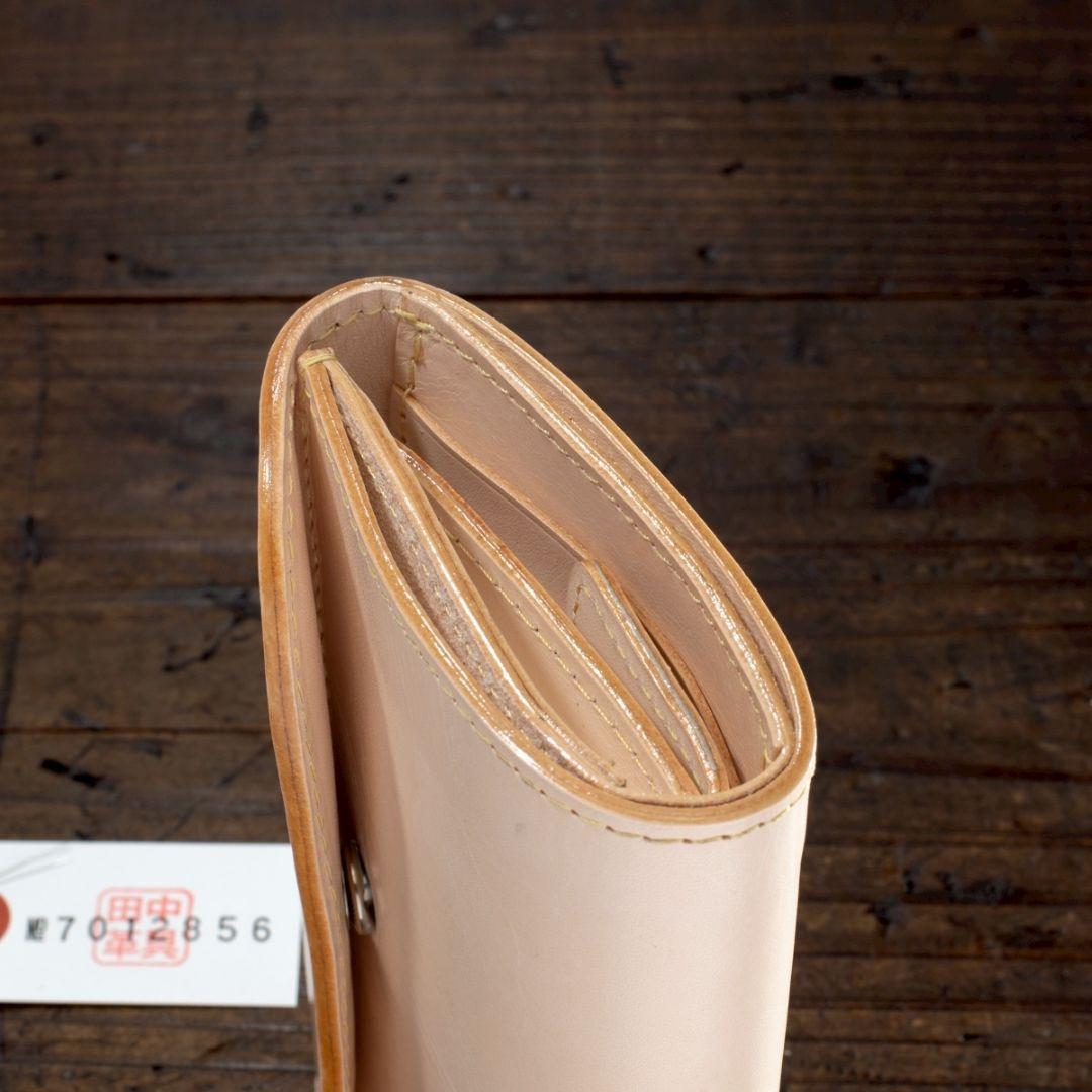 生成り ヌメ革 本革 牛革 三つ折り ナチュラル 財布 メンズ 折り財布