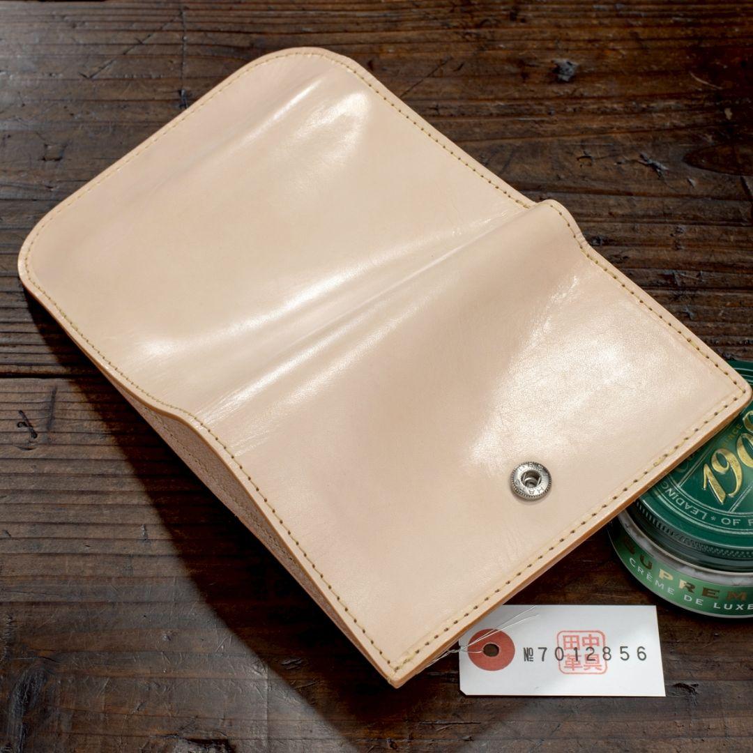 生成り ヌメ革 本革 牛革 三つ折り ナチュラル 財布 メンズ 折り財布
