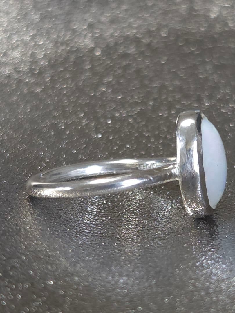 エチオピア産無処理オパール × SV950 ハンドメイドリング 13号