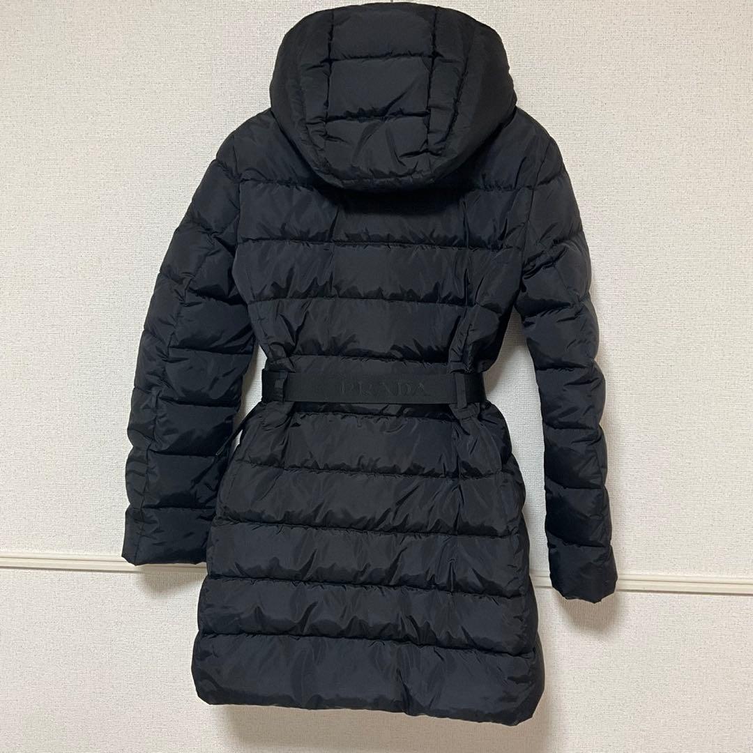 PRADA 290364 ブラック ダウンジャケット 42 美品ベルト付