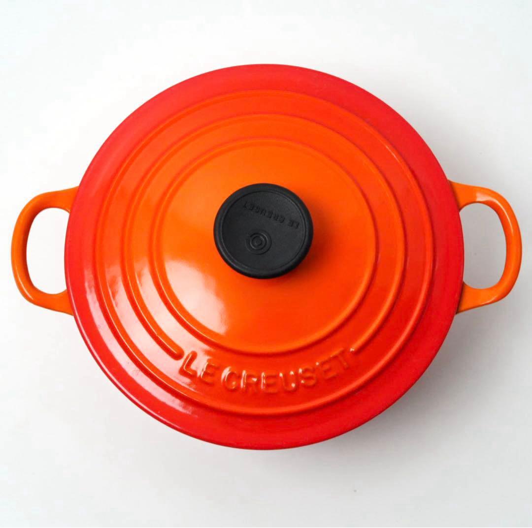 【極美品】LE CREUSET　ココット ロンド オレンジ　18cm