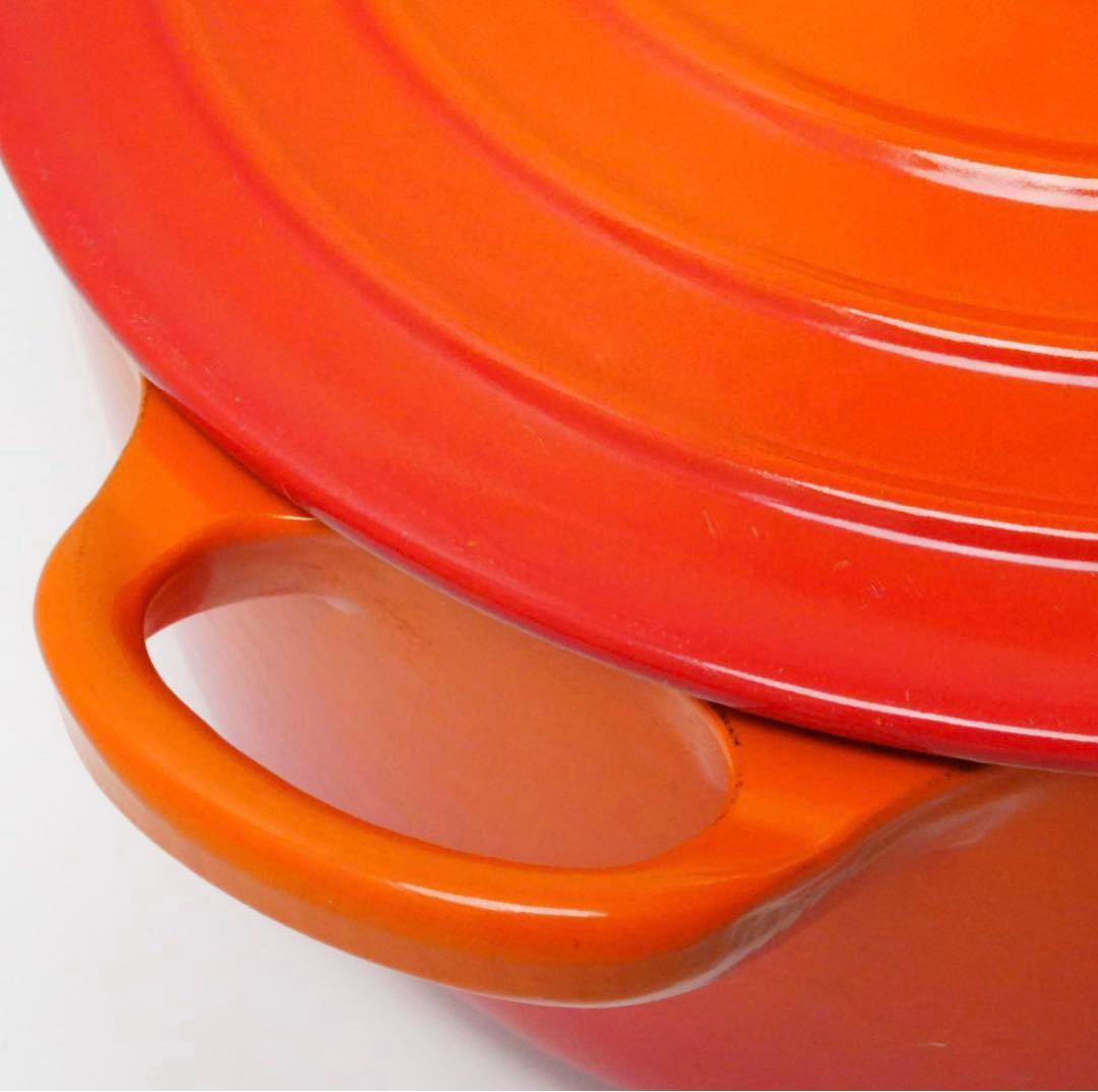 【極美品】LE CREUSET　ココット ロンド オレンジ　18cm
