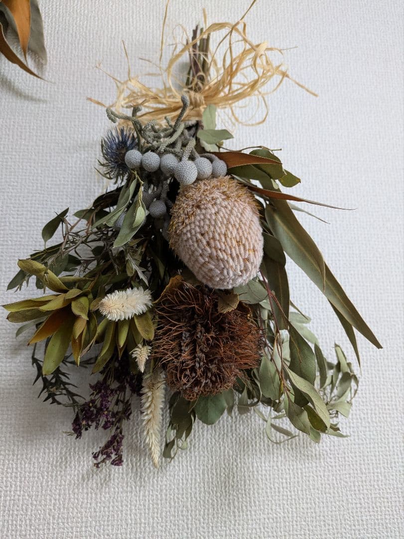 ドライフラワー★バンクシア、ココシニアネイティブスワッグ★アレンジメント♪癒し♪