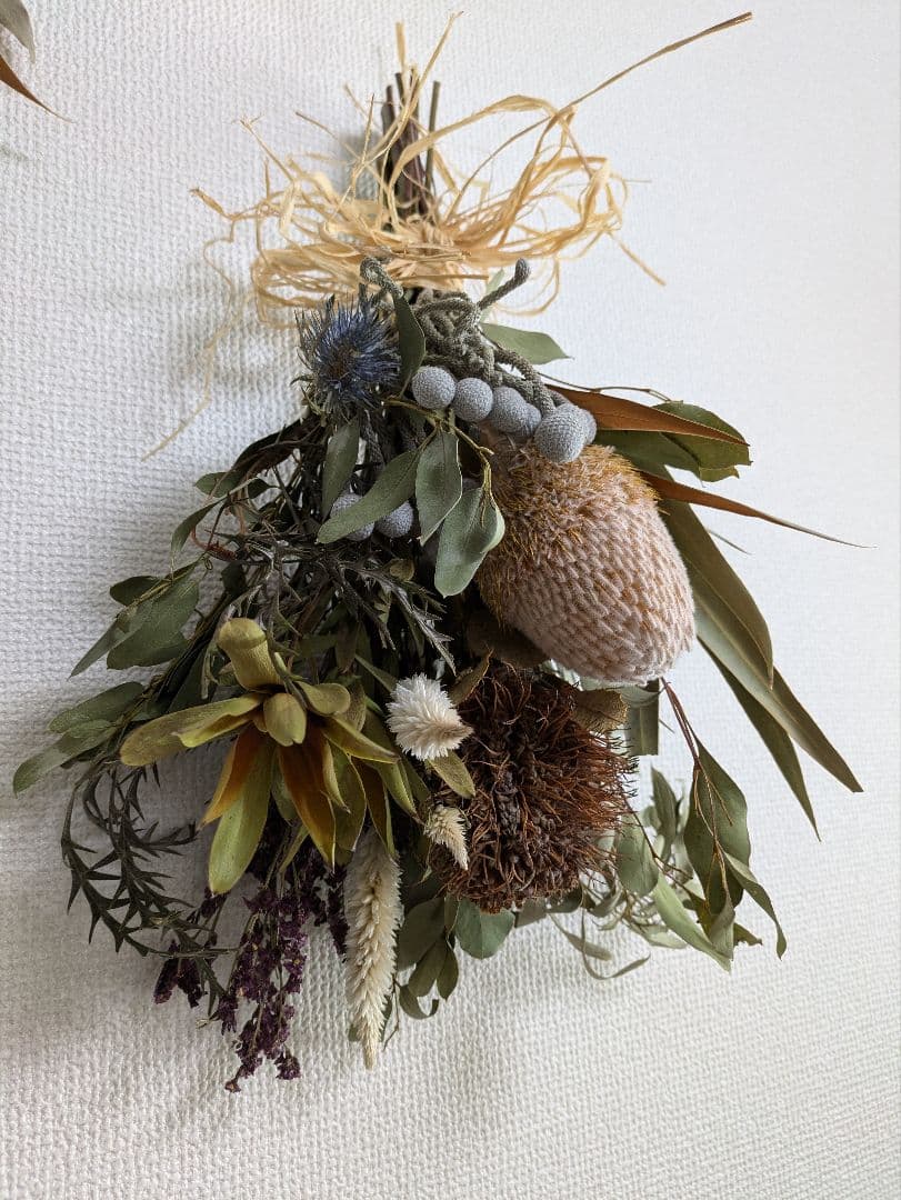 ドライフラワー★バンクシア、ココシニアネイティブスワッグ★アレンジメント♪癒し♪