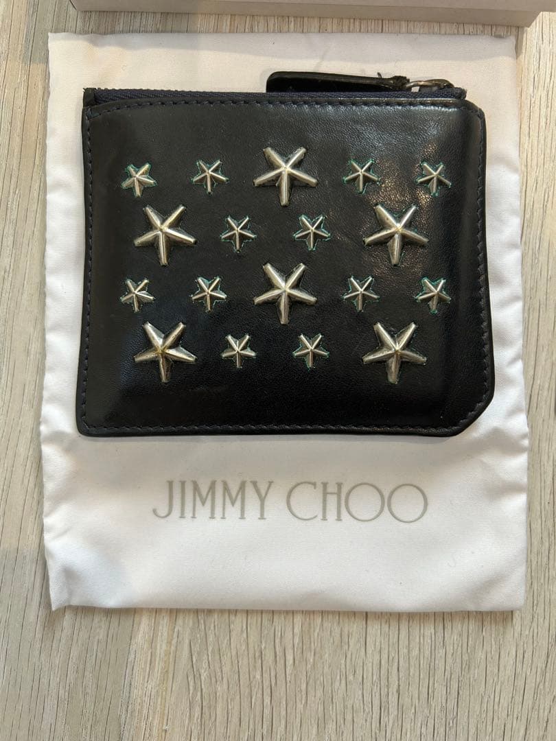 JIMMY CHOO ブラックレザー 財布 カードケース ケース