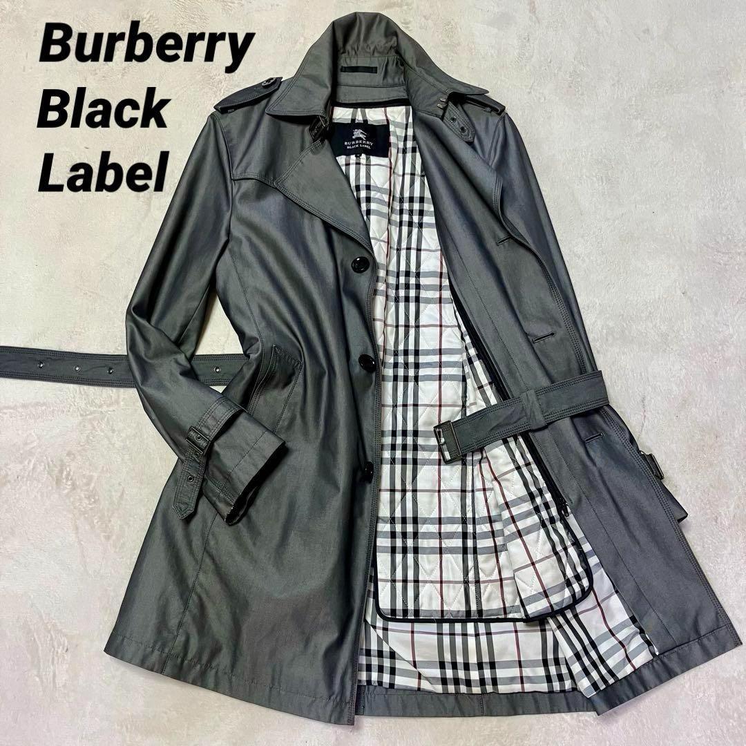 バーバリーブラックレーベル　トレンチコート　キルティングライナー　裏ノバチェック