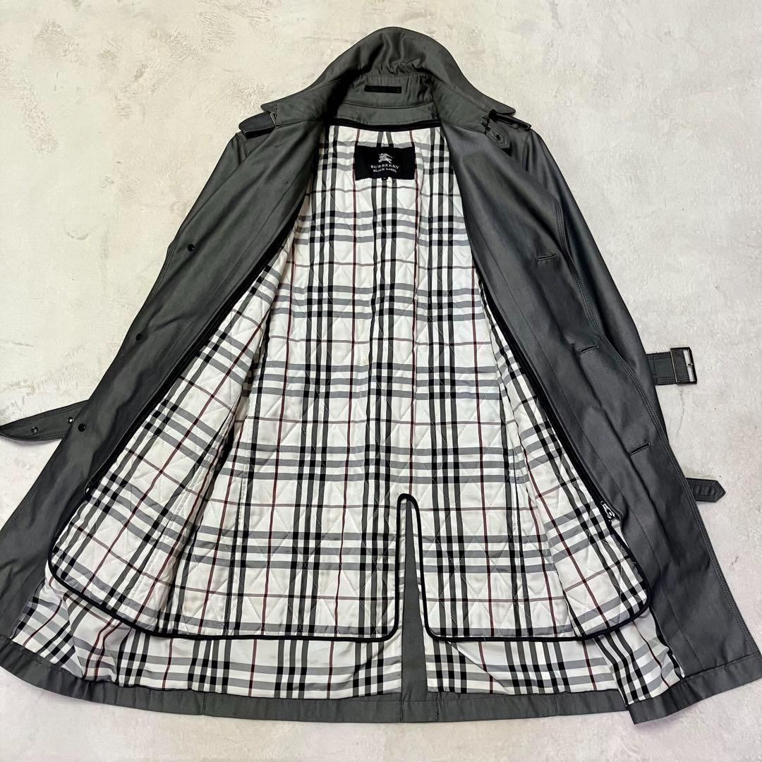 バーバリーブラックレーベル　トレンチコート　キルティングライナー　裏ノバチェック