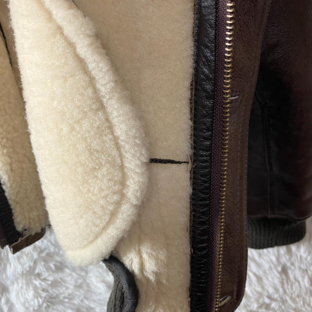 美品 NAF NAF リアルムートン フライトジャケット 羊革 シープスキン F