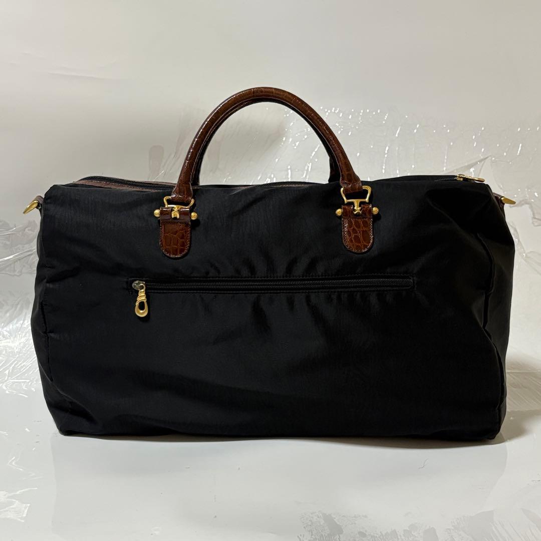 【美品】BALENCIAGA クロコダイル ボストンバッグ　ブラック