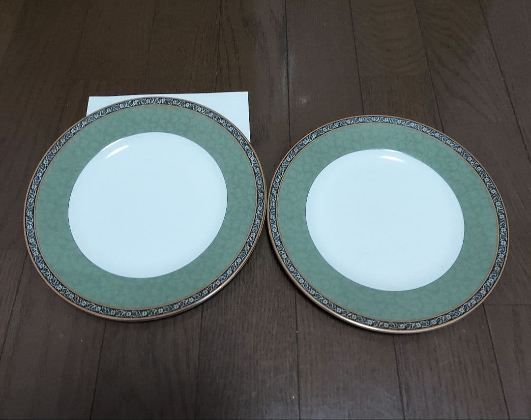 希少【新品】２枚セット ウェッジウッド　インディア　グリーンプレート