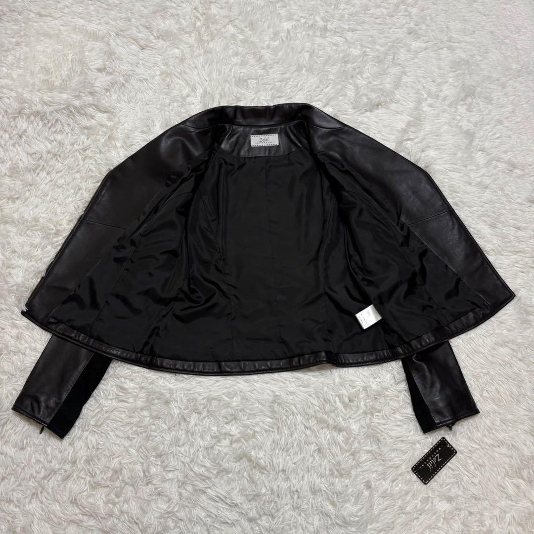 ◎新品タグ付き 元町zelal 本革 ラムレザージャケット 人気の切り替え XL