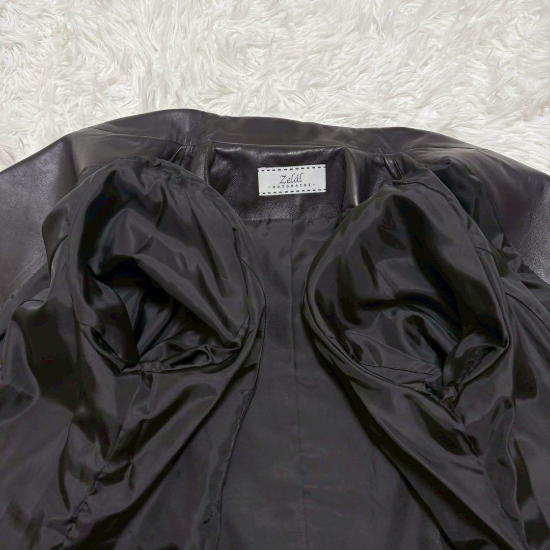 ◎新品タグ付き 元町zelal 本革 ラムレザージャケット 人気の切り替え XL
