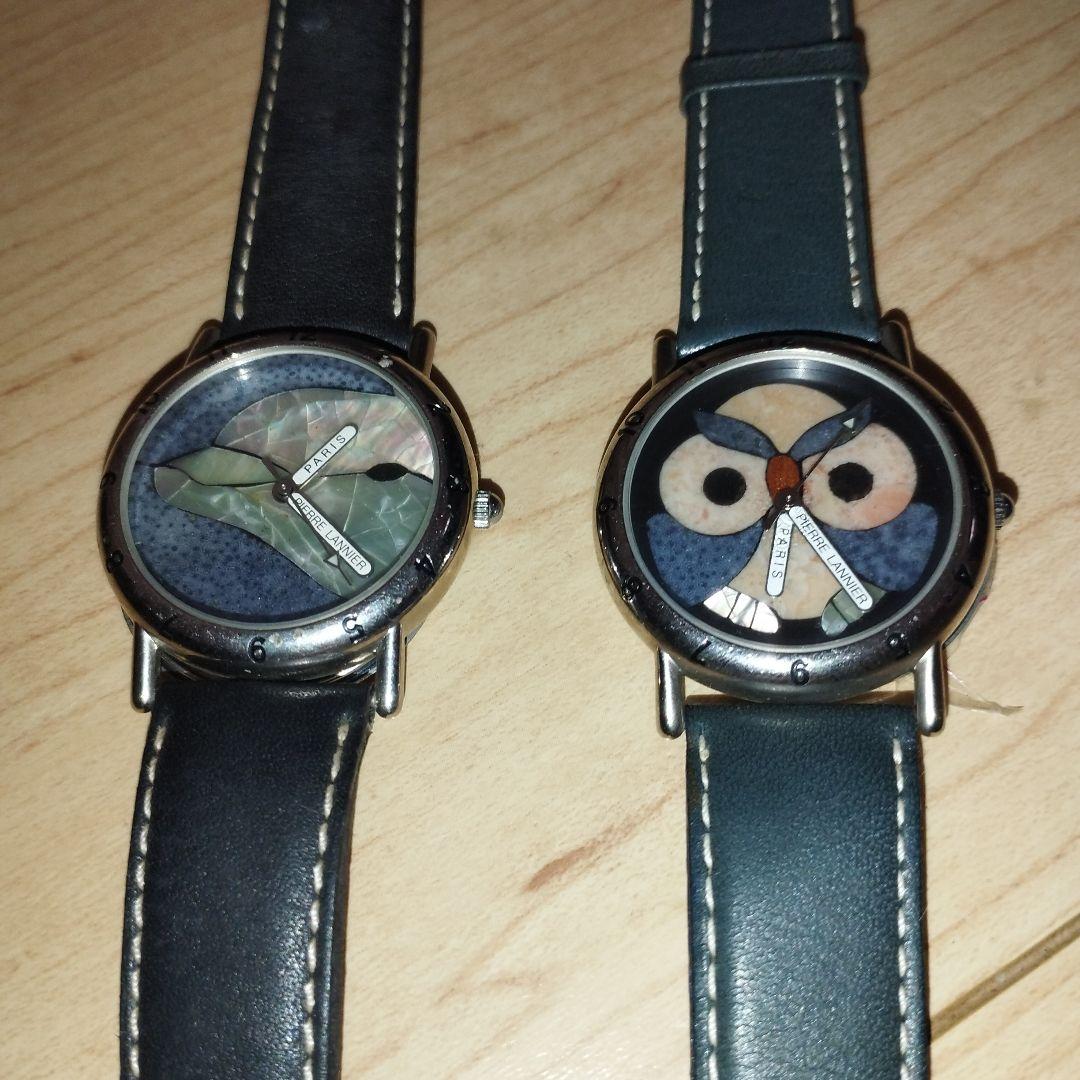 ジャンク　Pierre Lannier腕時計　イルカ　フクロウ