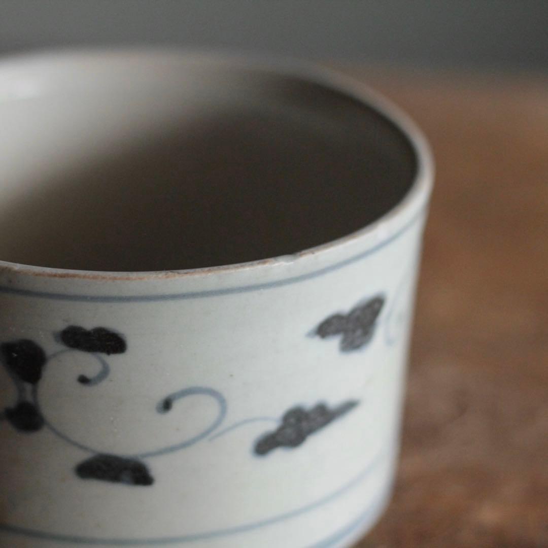 古伊万里 染付 半筒 茶碗 古美術 古道具 アンティーク