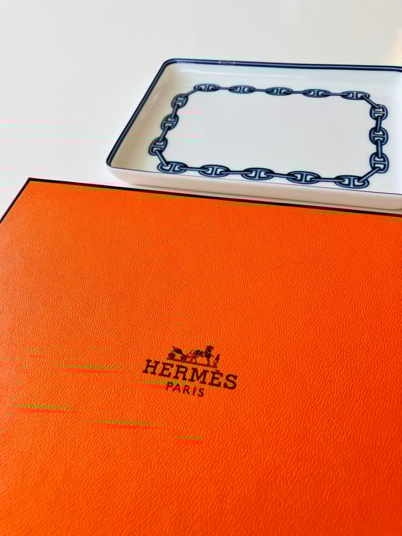 HERMES エルメス シェーヌダンクル スクエアプレート 角皿　美品