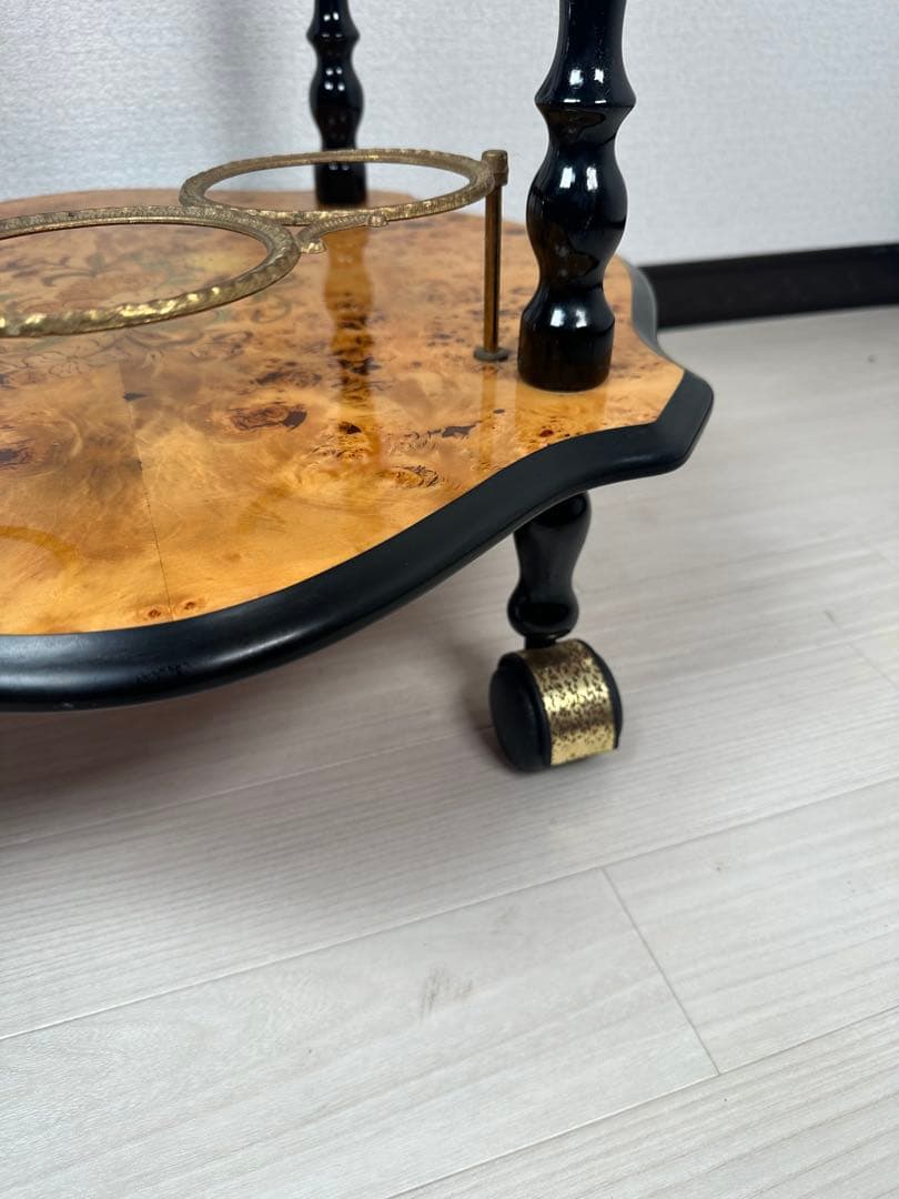 キッチンワゴン イタリア製 象嵌 高級 ワゴンテーブル ※i1※