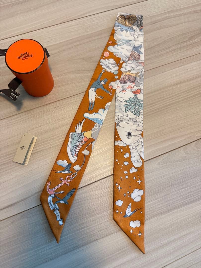 HERMES ツイリー　私の雲　ブラウン