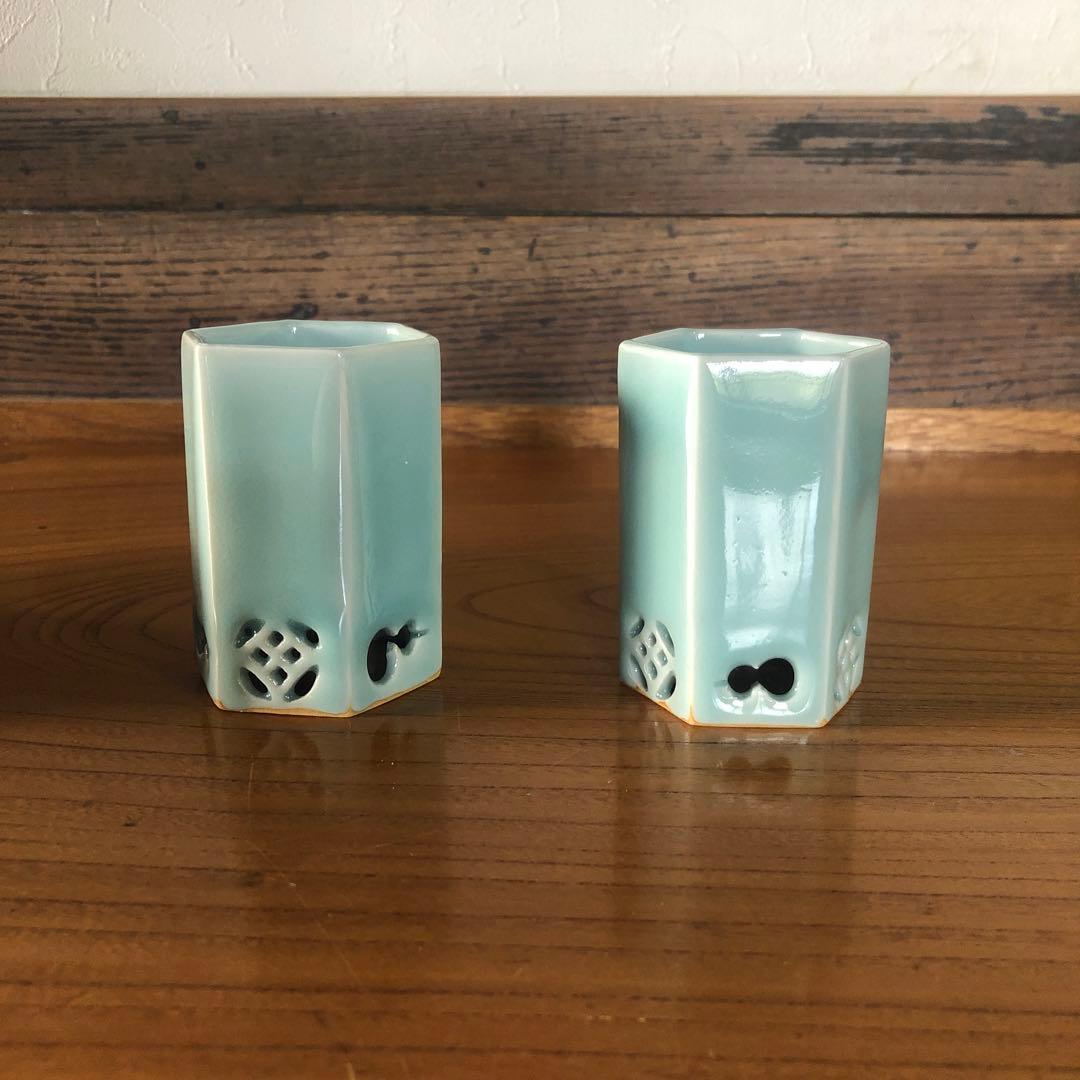 蔵の中にあった鍋島青磁向付一対